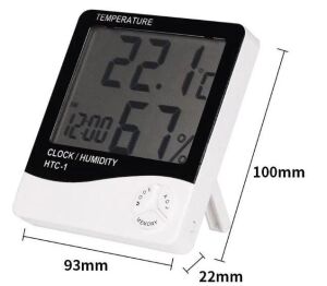 HTC-1 Dijital Termometre Sıcaklık Ve Nem Ölçer Masa Saati Alarm
