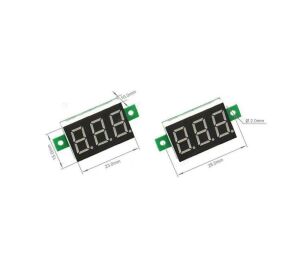 Dijital Voltmetre DC 0-100V 0,28 inç Kırmızı - 2 Kablolu
