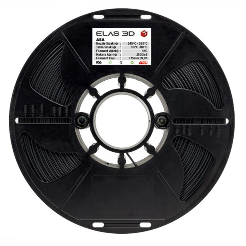 ELAS ASA Filament - Siyah 1,75mm 1kg