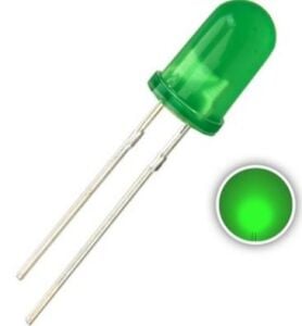 Led 8mm Yeşil Difused