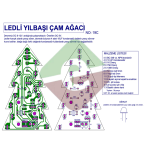 Ledli Yılbaşı Ağacı Devresi DIY Kiti Demonte DIP - Çam Ağacı Devresi (NO:19C)