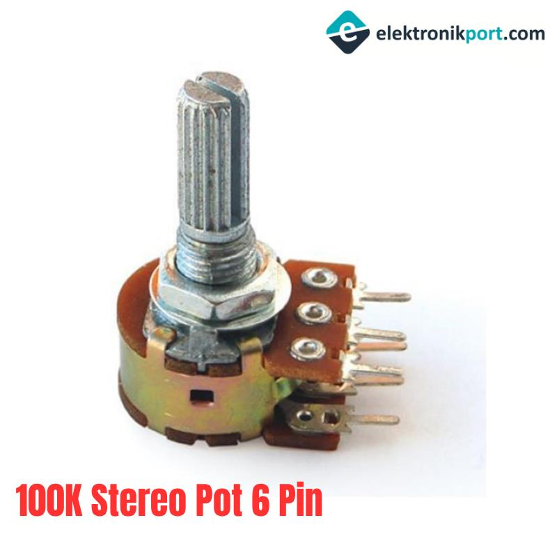 100K Stereo Pot (Potansiyometre) 6 Pin