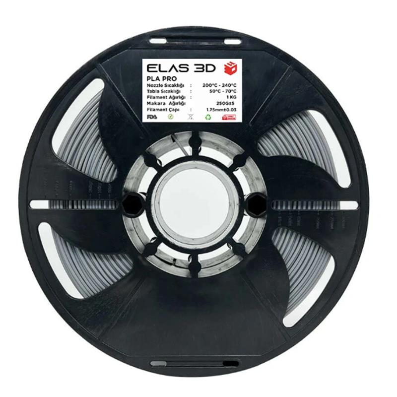 ELAS 1,75mm Gri PLA PRO Filament 1kg