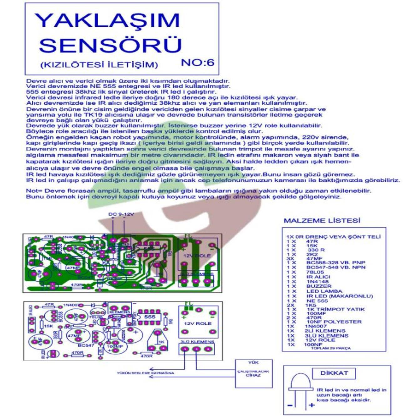 Yaklaşım Sensörü Demonte Kit Kendin Yap (NO:6)