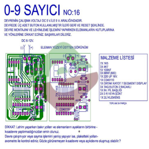 0-9 Sayıcı Devresi Demonte Kit Kendin Yap (NO:16)