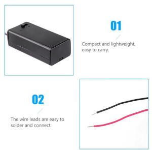 IC-233F 4'lü AA Pil Yuvası - Anahtarlı ve Kapaklı