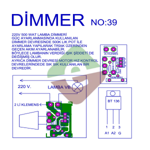 Dimmer Devresi Demonte Kit Kendin Yap (NO:39)