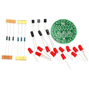 DC 3-5V Kırmızı Led Yuvarlak Dönen Işık Hobi Devresi DIY Lehimleme Kiti - Demonte(Montesiz)