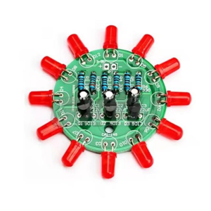 DC 3-5V Kırmızı Led Yuvarlak Dönen Işık Hobi Devresi DIY Lehimleme Kiti - Demonte(Montesiz)