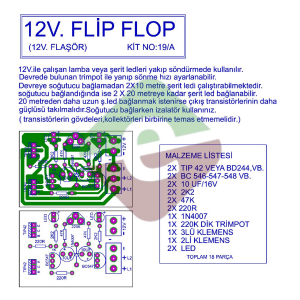 12V Flip Flop Devresi Şerit Ledler İçin Demonte Kit Kendin Yap (NO:19A)