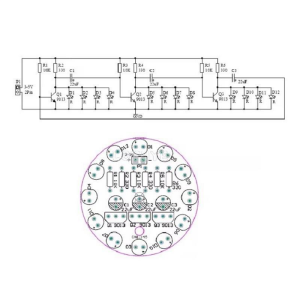 DC 3-5V Mavi Led Yuvarlak Dönen Işık Hobi Devresi DIY Lehimleme Kiti - Demonte(Montesiz)