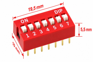 14 Pin - 7 Switch DIP Kırmızı