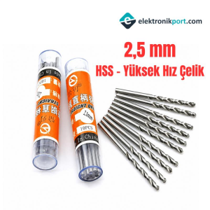 Matkap Ucu 2,5mm (HSS Yüksek Hız Çelik)
