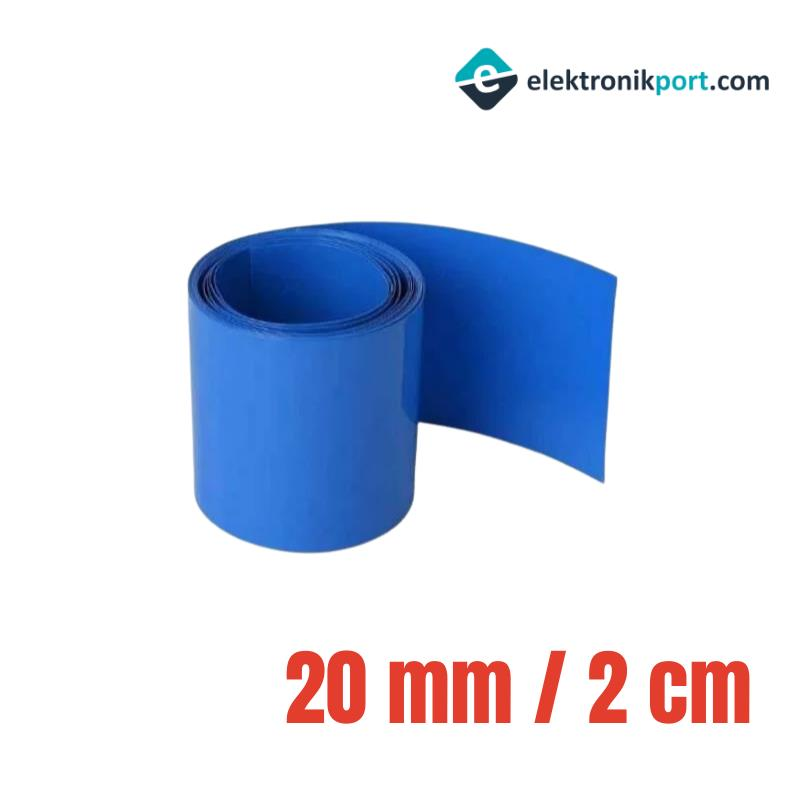 Batarya Shrink 2cm Isı ile Daralan PVC 1metre Makaron 18650 Li-ion 20mm