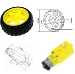 6V 250 RPM Sarı Motor ve Tekerlek Seti