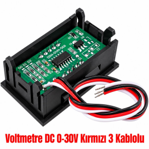 Voltmetre 0,56 Inch DC 0-30V Kırmızı 3 Kablolu Panel Tip