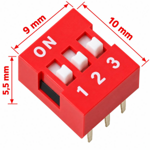 3lü Dip Switch ON-OFF Kırmızı