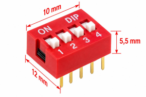 4'lü Dip Switch ON-OFF Kırmızı