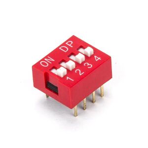 4'lü Dip Switch ON-OFF Kırmızı