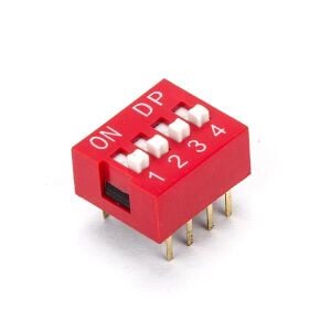 4'lü Dip Switch ON-OFF Kırmızı