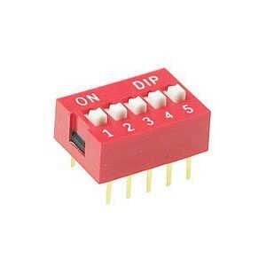 5li Dip Switch ON-OFF Kırmızı