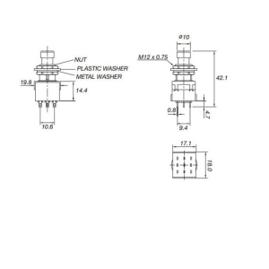 PBS-24-302 Kalıcı Pedal Gitar Switch 9 Pin