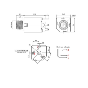 6,35mm Elektro Gitar Ses Soketi Dişi 3 Pin  (PJ-612A)