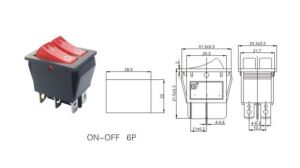 IC-101 İkili Işıklı Anahtar On-Off 6P