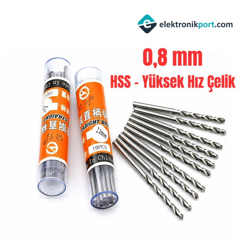 Matkap Ucu 0,8mm (HSS Yüksek Hız Çelik)