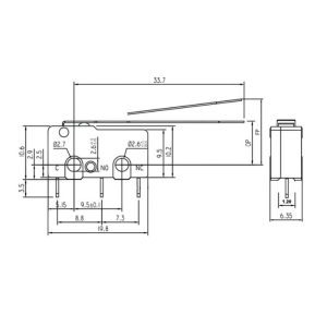 IC-167 Mıcro Switch İğne Bacak Uzun Paletli