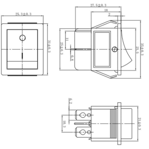 IC-104 Geniş Işıklı Kırmızı Anahtar On-Off 4P 30Amper