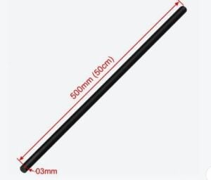 3 mm x 500 mm Siyah Karbon Çubuk – 50 cm