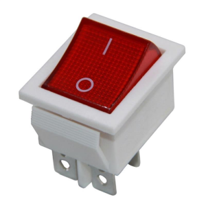 IC-104B  Geniş Işıklı Anahtar On-Off 4P Kırmızı - Beyaz Kasa