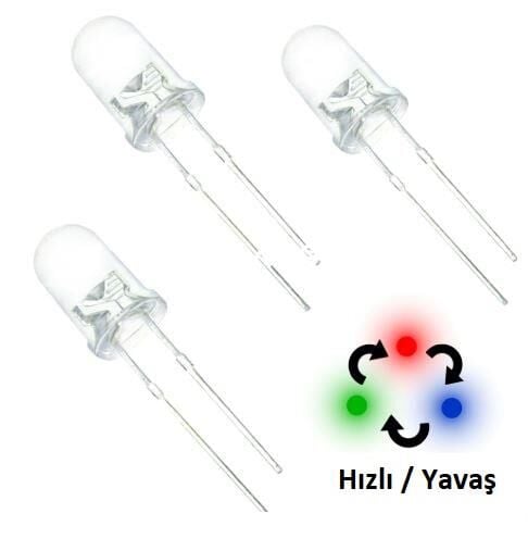 Led Flaşör SLOW RGB 5mm 2 pin