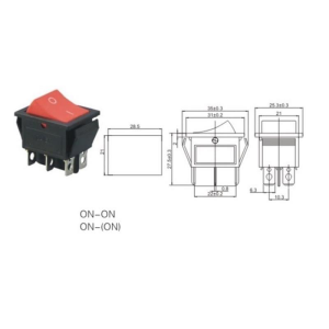 IC-107  Geniş Işıksız Anahtar On-On 6P