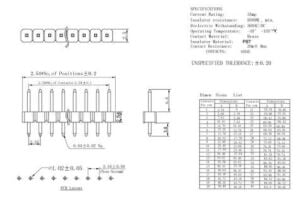 Header Erkek 1x40 tek sıra 180 derece 2,54mm Male