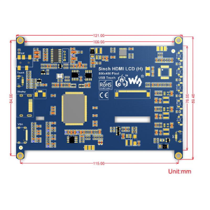 Raspberry Pi 5 inç Kapasitif Dokunmatik Ekran LCD (H) 800×480 HDMI