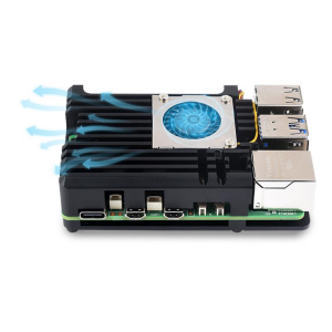 Raspberry Pi 5 için Alüminyum Alaşımlı Kasa (H) Fanlı