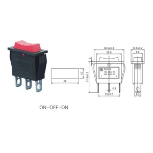 IC-115  Tekli Dar Işıksız Anahtar On-Off-On 3P