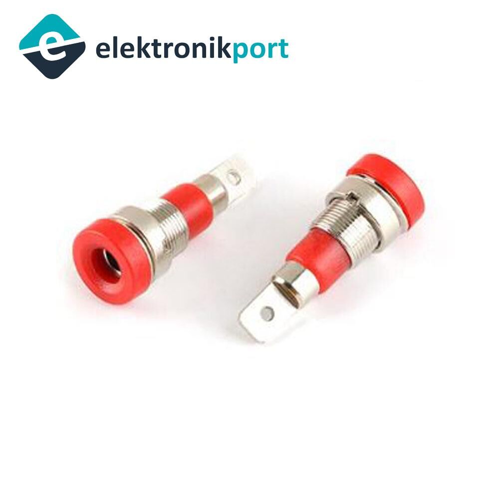Banana Dişi Jak 4mm Kırmızı - Female Jack Yüksek Kalite