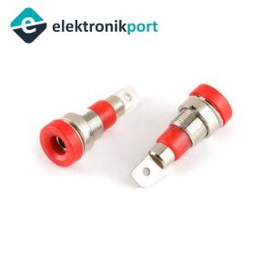 Banana Dişi Jak 4mm Kırmızı - Female Jack Yüksek Kalite