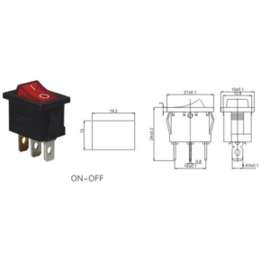 IC-118  Mini Işıklı Anahtar On-Off 3P