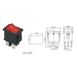 IC-119  Mini Işıklı Anahtar On-Off 4P
