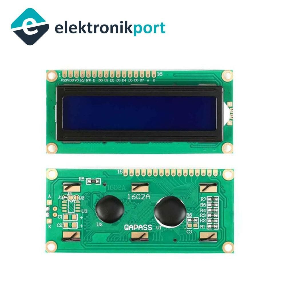 LCD Ekran 2x16 (Mavi) 1602 mavi ekran 1602A 5V beyaz yazı tipi 16 Karakter 2 Satır Arduino