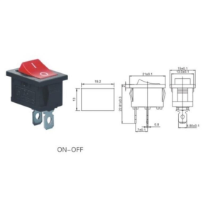 IC-120A  Mini Işıksız Anahtar On-Off 2P Kırmızı