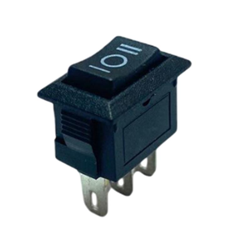 IC-125B-5 Mini (S) Işıksız Anahtar On-Off-On (S) 3P Siyah