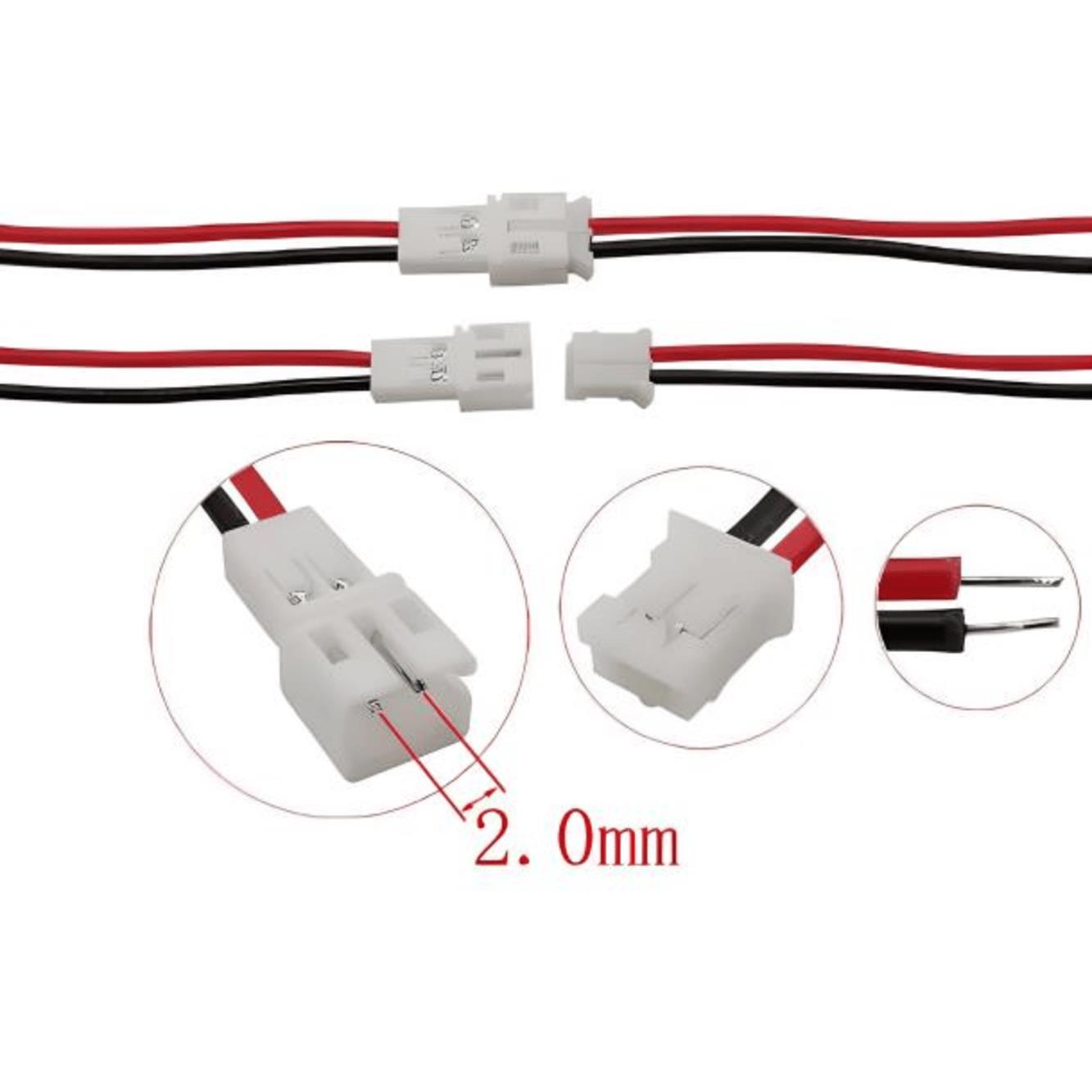 2 Pin Konnektör Seti 2.0 Erkek - Dişi Takım