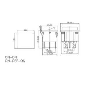 IC-129  Orta Boy Işıksız Anahtar On-On 6P