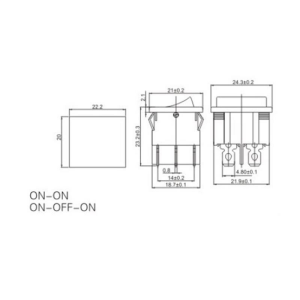 IC-130 Orta Boy Işıksız Anahtar On-Off-On 6P