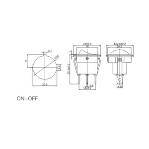 IC-131  Yuvarlak Işıklı Anahtar On-Off 3P